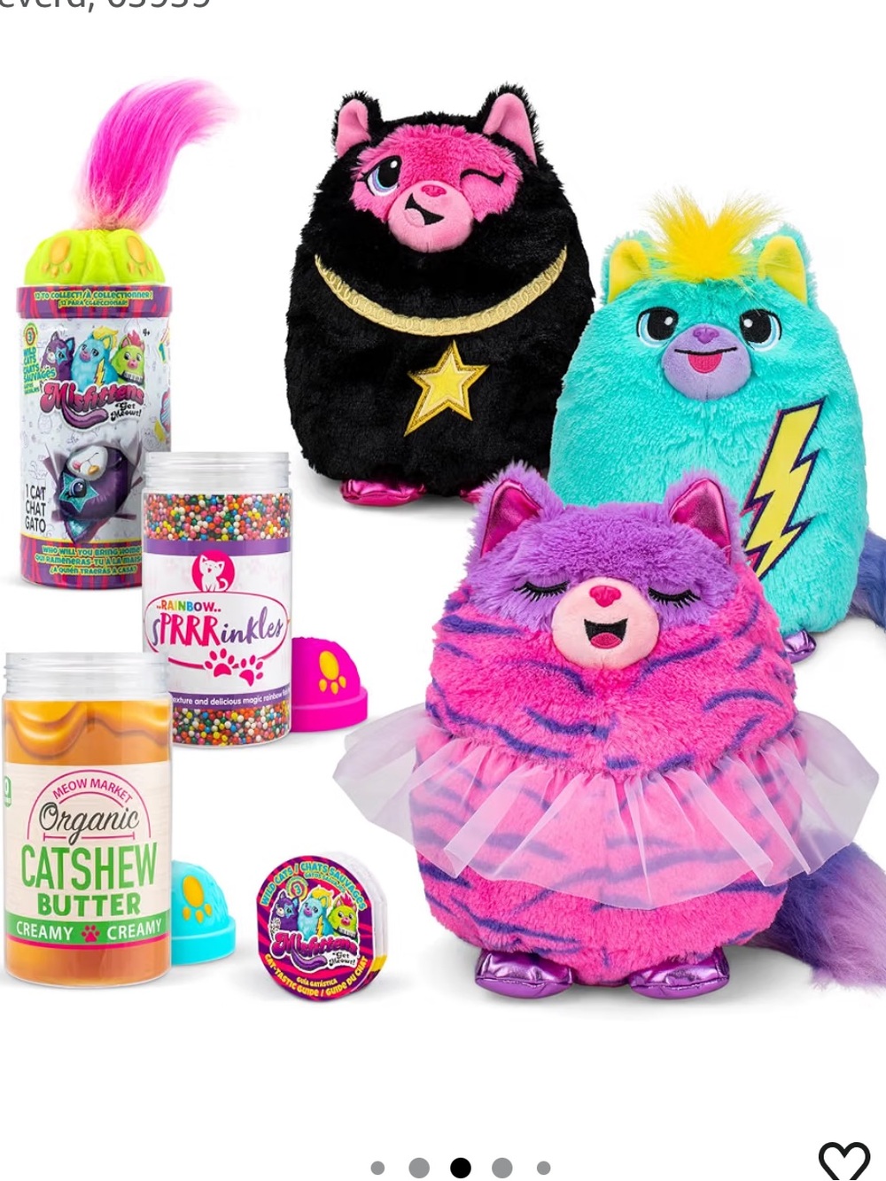 7 each Basic Fun Misfittens Cats - Surprise Collectible Plush - Series 3